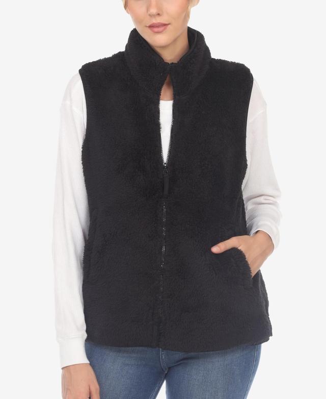 White Mark Womens Zip Up Sherpa Vest Product Image