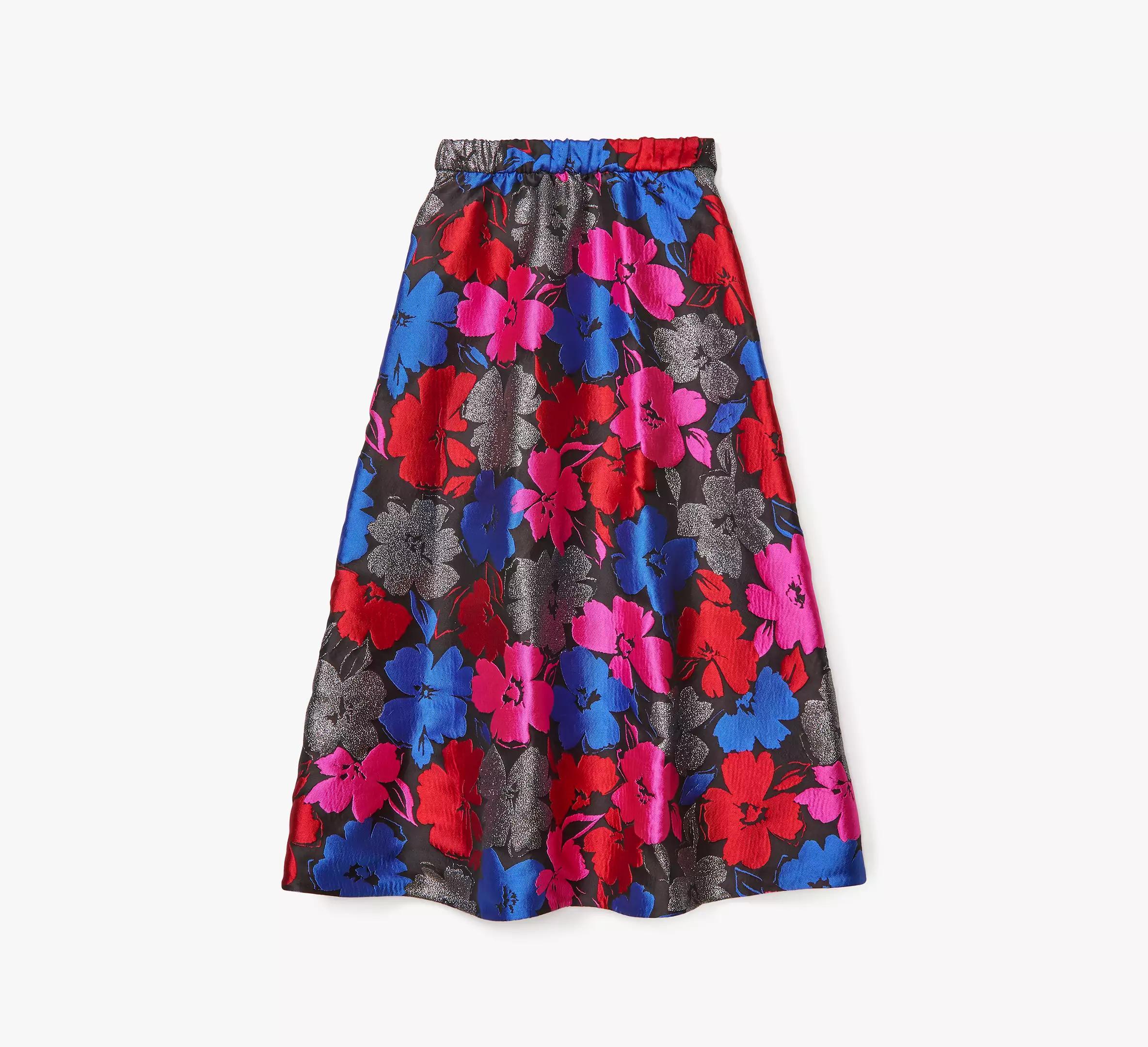 Painterly Blooms Midi Skirt Product Image