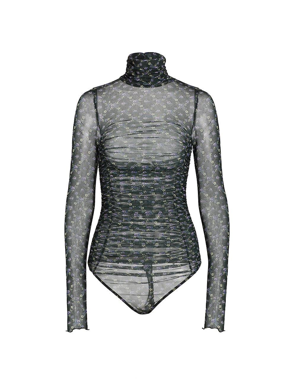 Free People Under It All Ruched Mesh Turtleneck Bodysuit Product Image