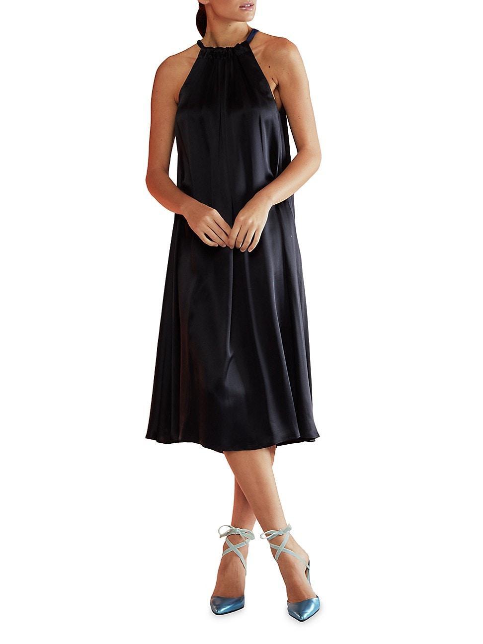 Womens Silk Halter Midi-Dress Product Image