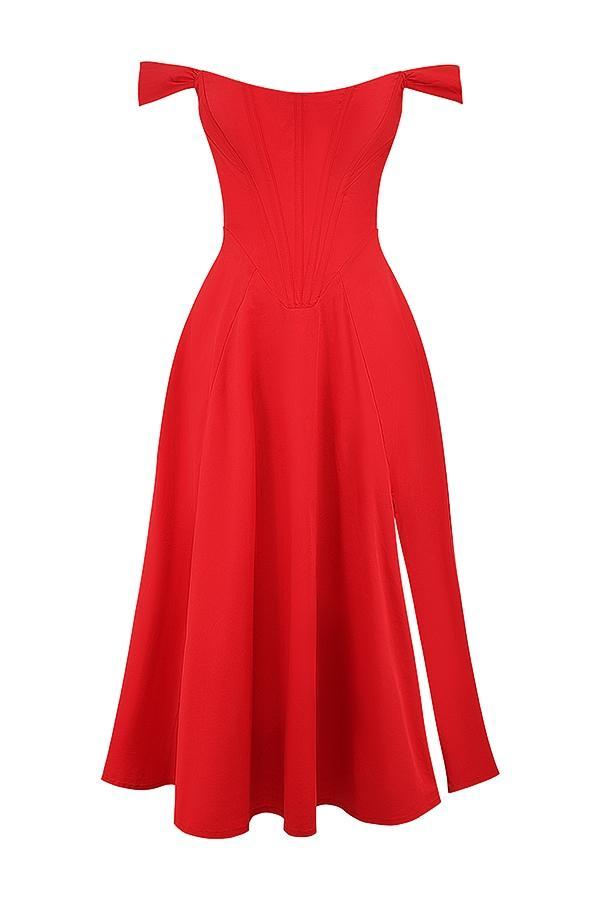 Saira Scarlet Midi Sundress Product Image