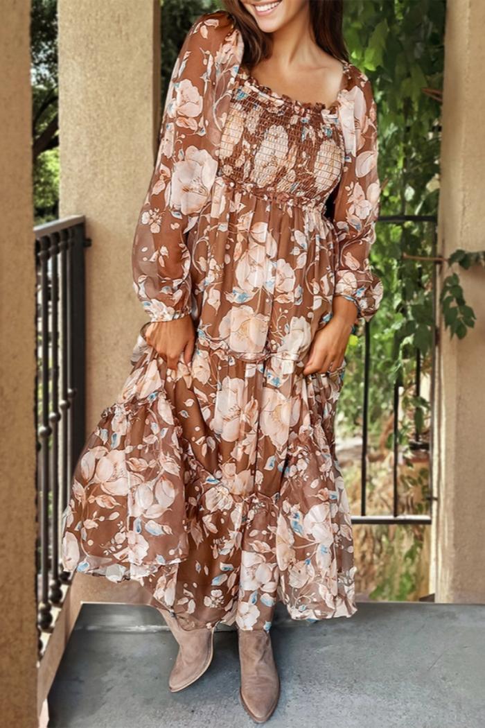 Floral High Waist Maxi Dress Product Image