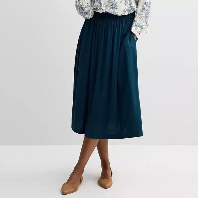 Womens Croft & Barrow Elastic Waist Midi Skirt Product Image