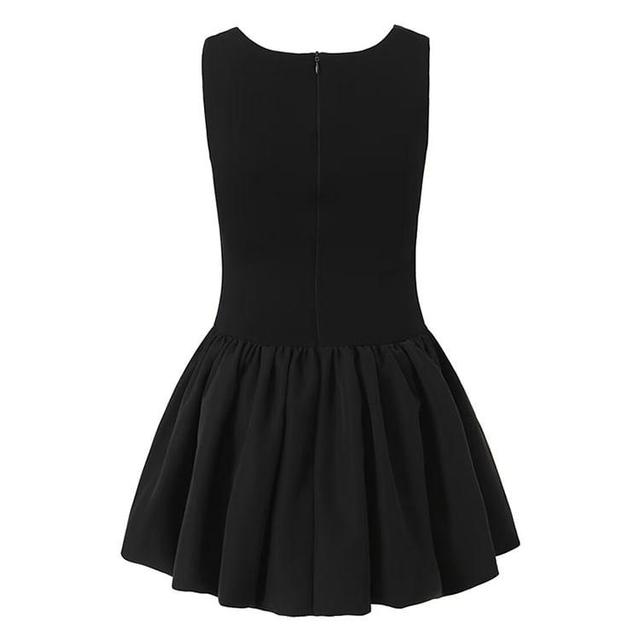 Sleeveless Square Neck Plain A-Line Dress Product Image