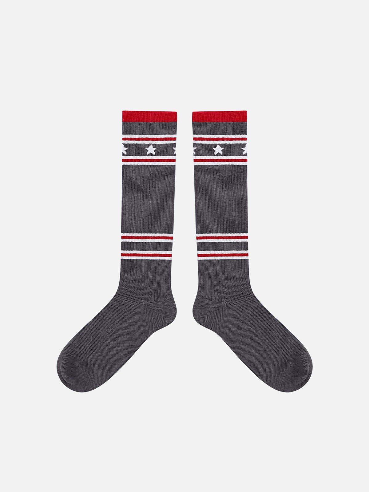 Vintage Stripe Star Graphic Socks Product Image