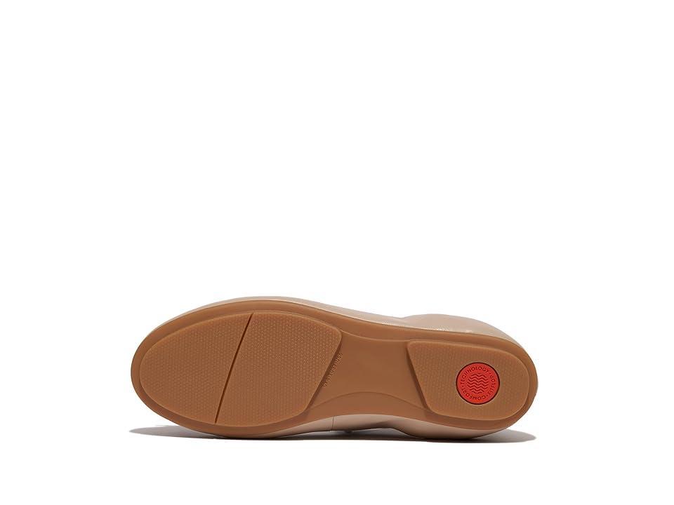 FitFlop Allegro Bow Leather Ballerinas (Latte ) Women's Shoes Product Image