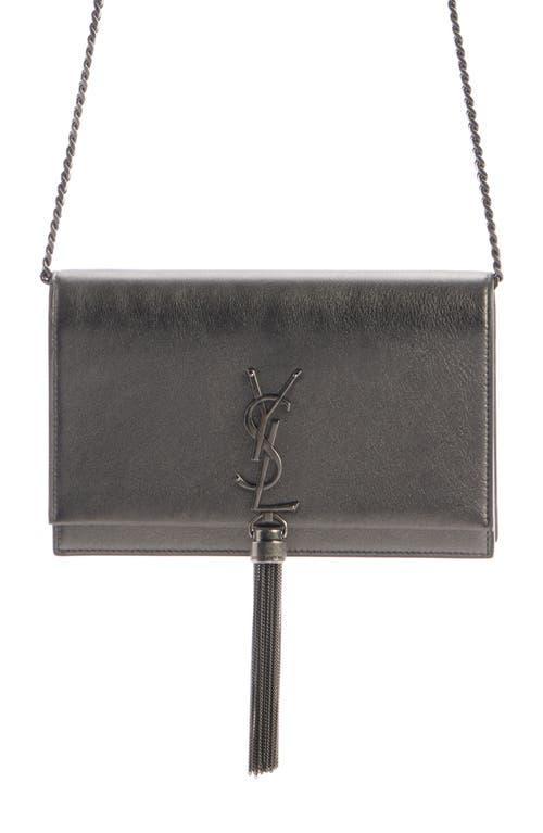 SAINT LAURENT Kate Chain Wallet In Grey Product Image