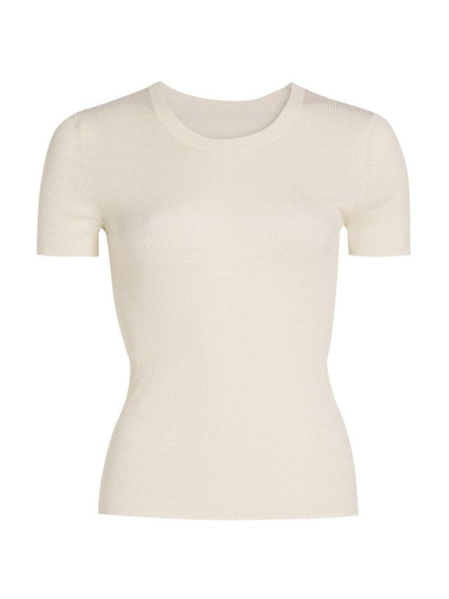 Womens Araceli Silk Short-Sleeve Sweater Product Image