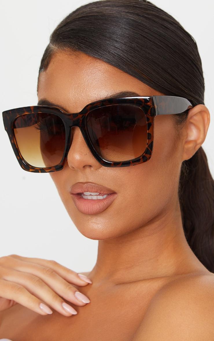 Brown Tortoise Oversized Square Sunglasses Product Image