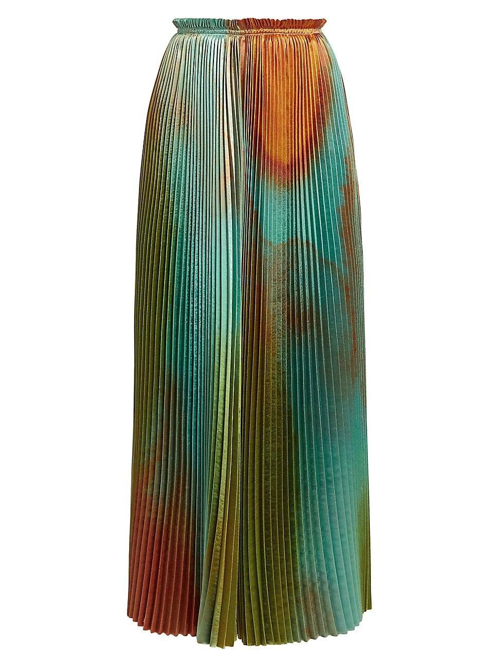 Womens Giada Pleated Satin Maxi Skirt Product Image