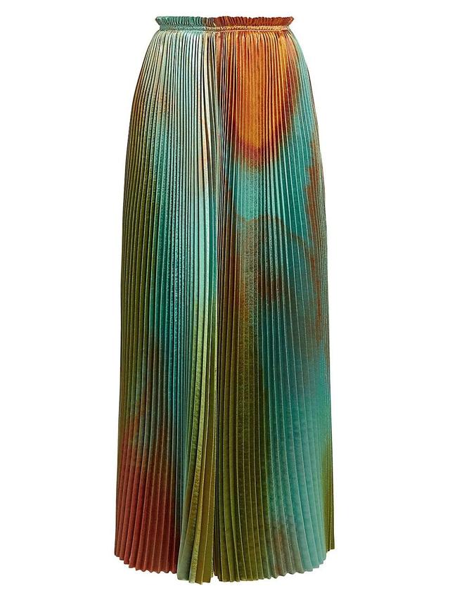 Womens Giada Pleated Satin Maxi Skirt Product Image