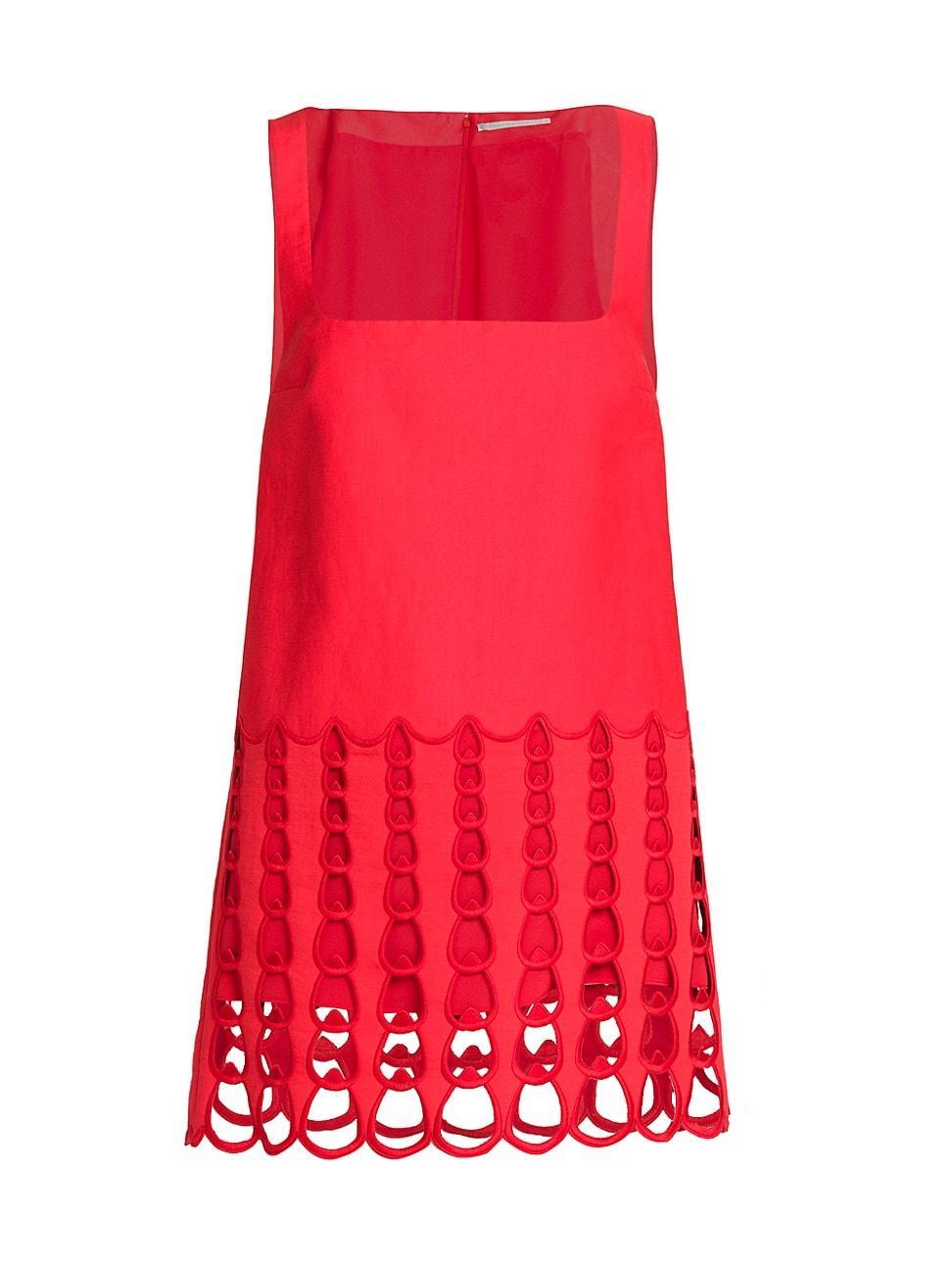 Womens Cutwork Embroidered Minidress Product Image