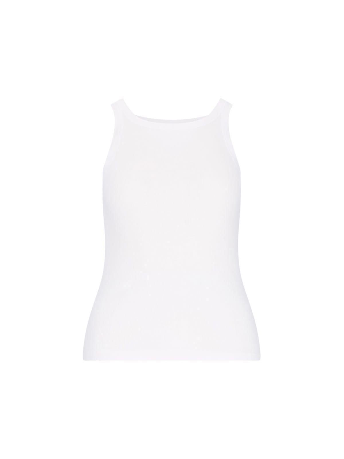 'jennifer' Ribbed Tank Top In White Product Image