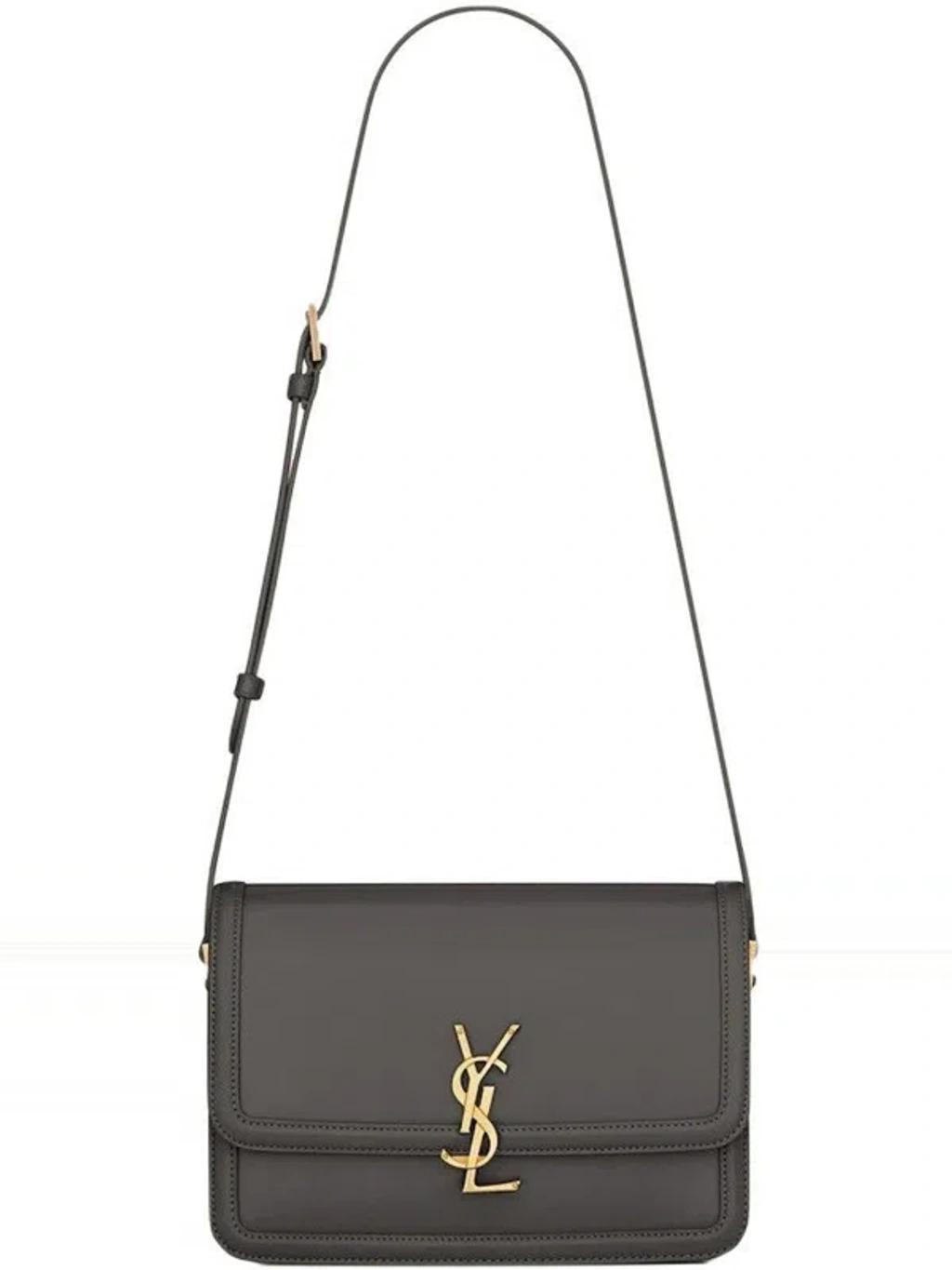 SAINT LAURENT Women's Solferino Logo Plaque Shoulder Bag In 1112 Product Image