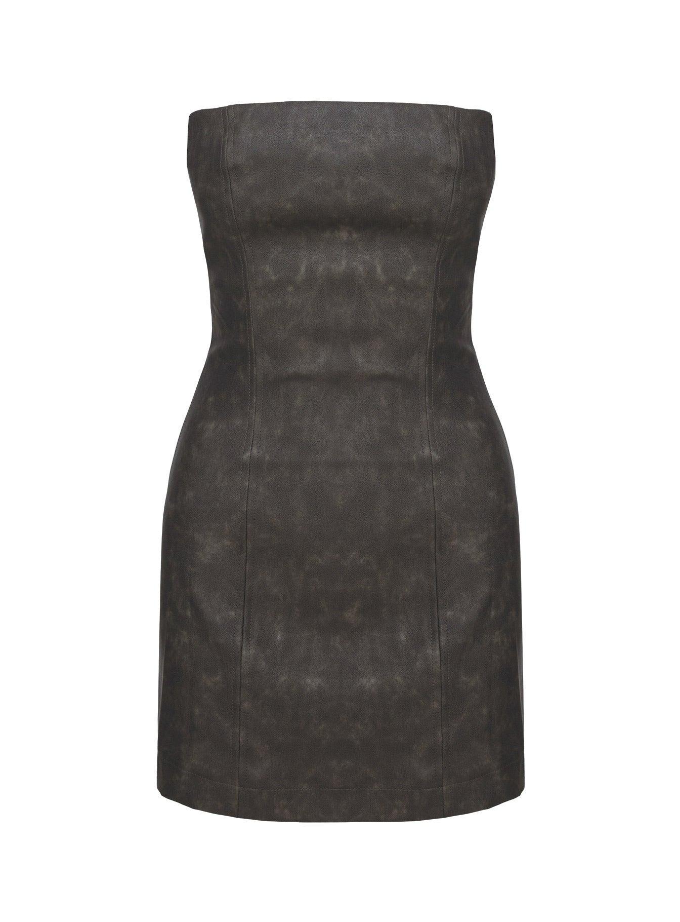 Hailey Strapless Mini Dress Grey Product Image