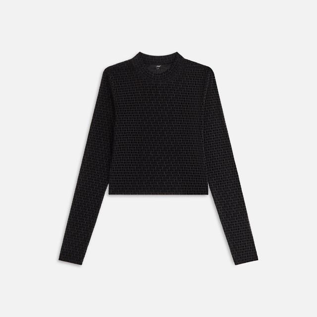 Kith Women Mulberry Monogram Mesh Long Sleeve Tee - Black Female Product Image