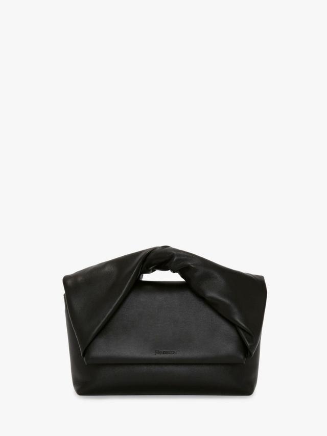 LARGE TWISTER - LEATHER TOP HANDLE BAG in black | JW Anderson US  Product Image