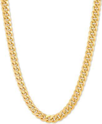 Italian Gold Miami Cuban Link Chain Necklace 6mm 18 26 In 10k Or 10k White Gold Product Image