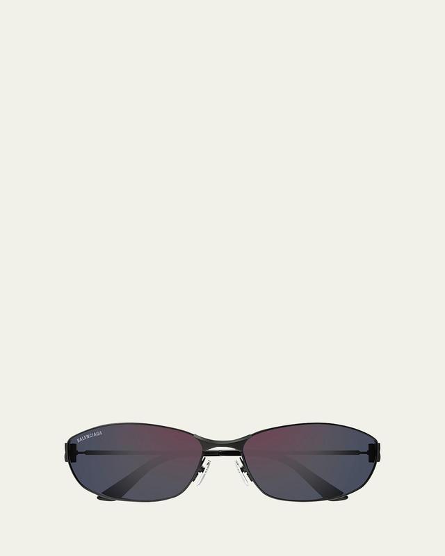 Mens BB Logo Metal and Nylon Oval Sunglasses Product Image