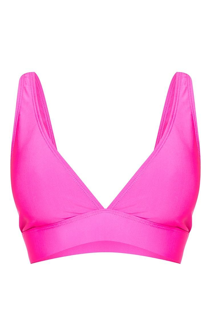 Fuchsia Mix & Match Plunge Bikini Top Product Image