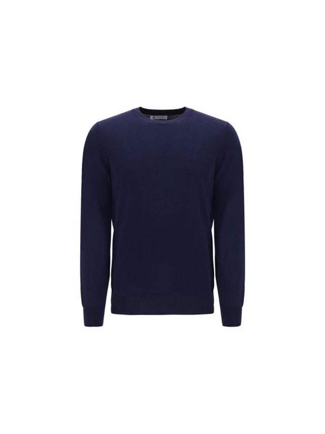 BRUNELLO CUCINELLI Blue Cotton Sweater Product Image