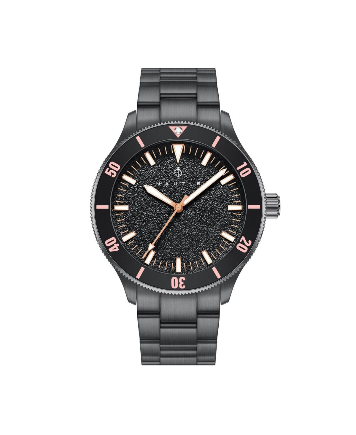 Nautis Men Deacon Stainless Steel Watch - Black/Rose Gold, 43mm - Black/rose gold Product Image