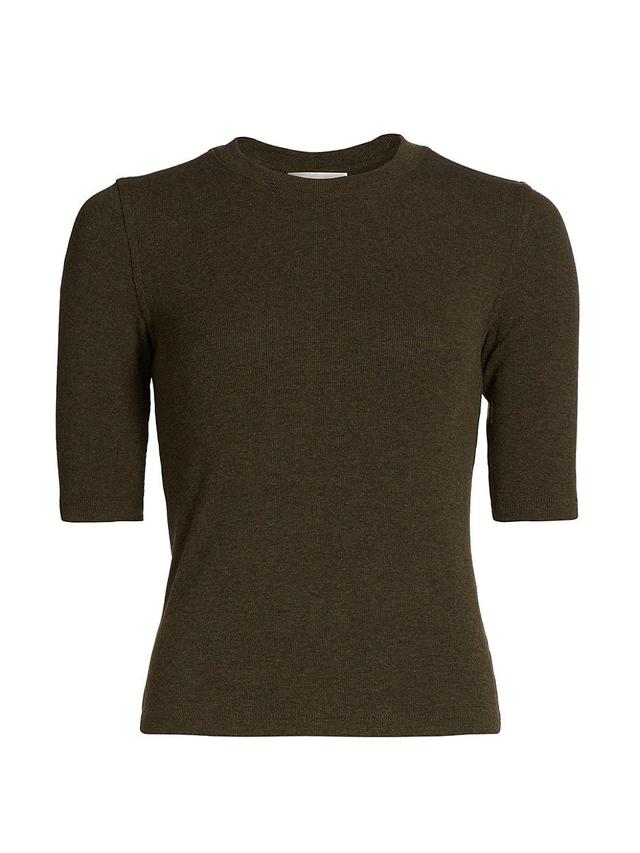 Womens Ribbed Crewneck Top Product Image