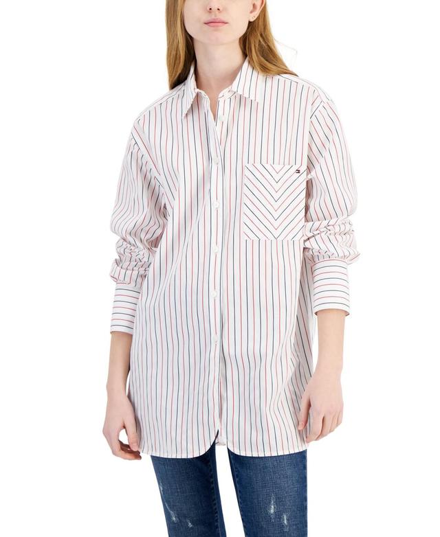 Tommy Hilfiger Womens Striped Tunic Shirt - Lt Product Image