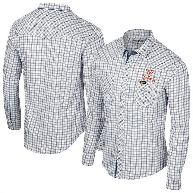 Mens Colosseum x Wrangler Virginia Cavaliers Plaid Window Pane Long Sleeve Full-Snap Shirt Product Image