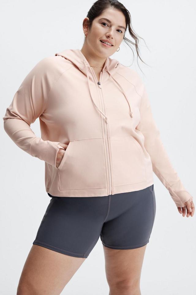 Fabletics Oasis Cropped Hoodie Womens pink plus Size 4X Product Image