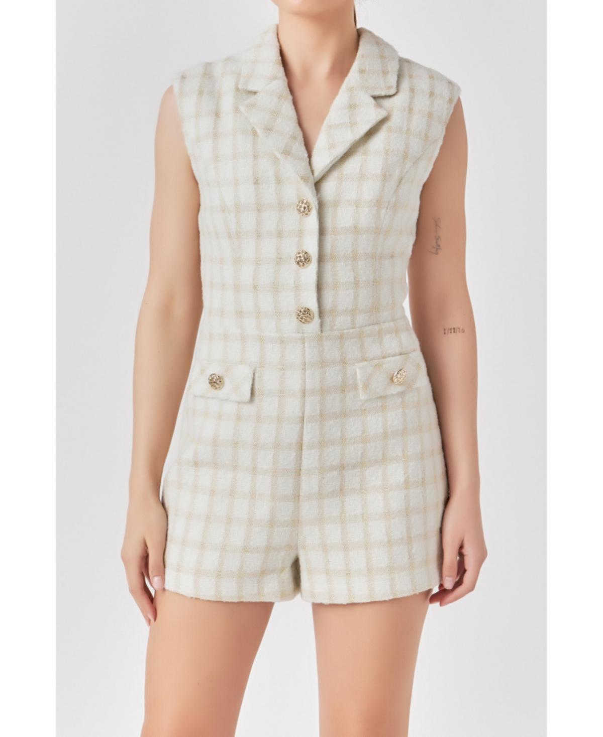 Endless Rose Suited Tweed Romper Product Image