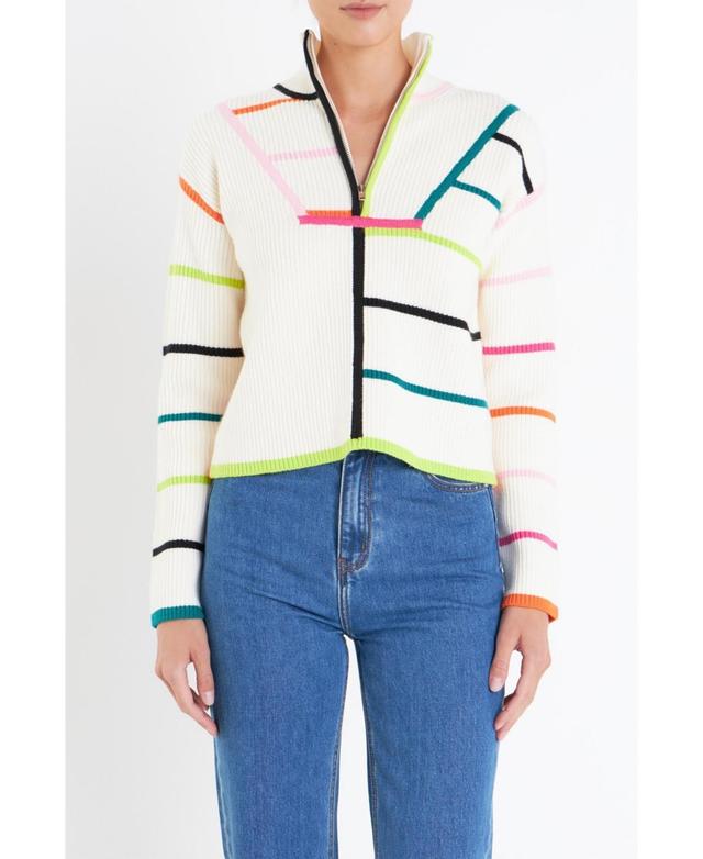 English Factory Womens Multi Colored Stripe Sweater Product Image