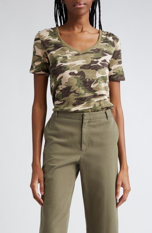 Womens Cotton Camouflage Slub-Knit T-Shirt Product Image