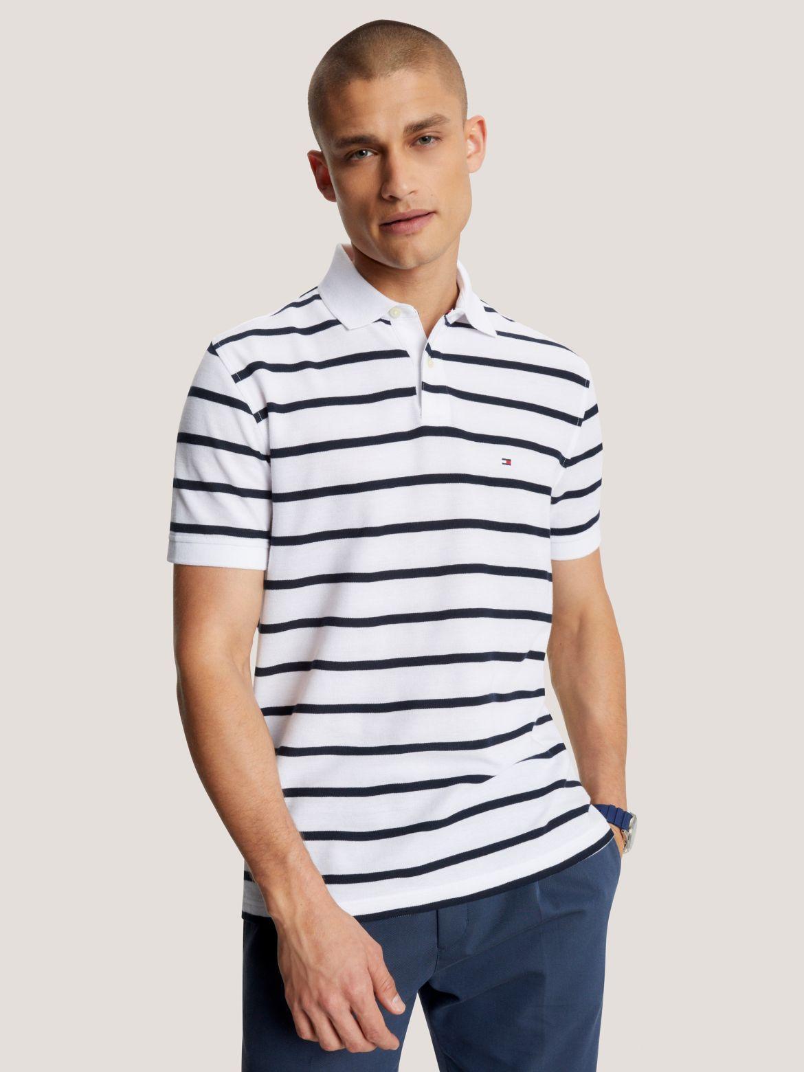 Tommy Hilfiger Men's Regular Fit Stripe Wicking Polo Product Image