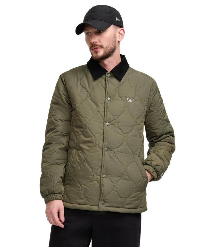 New Era Green Quilted Coach Jacket Male Product Image