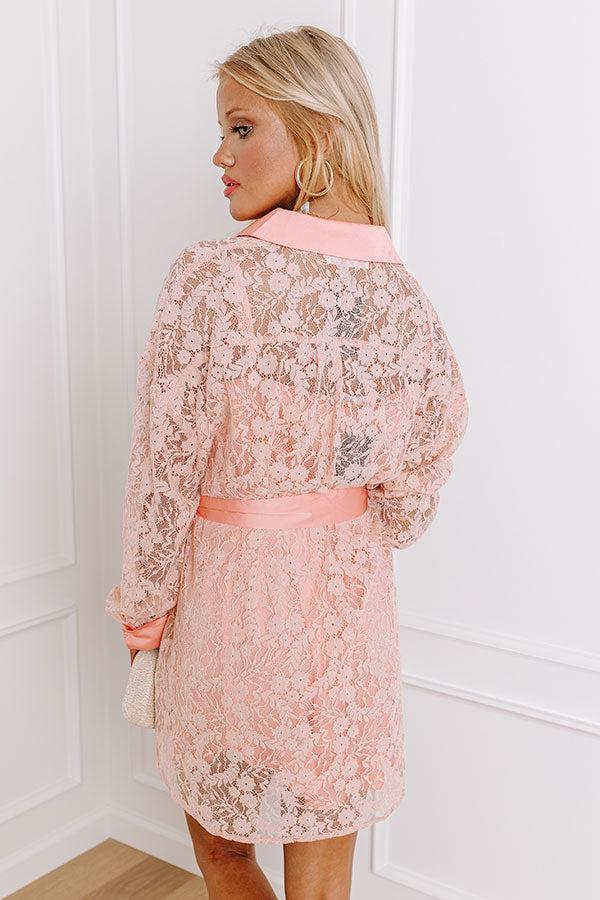 It's In The Details Lace Mini Dress in Blooming Dahlia Product Image