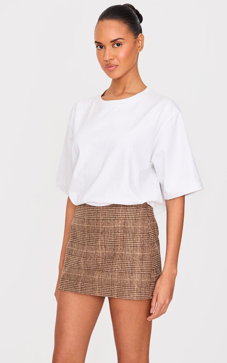  Brown Check Print Low Waist Micro Mini Skirt Product Image