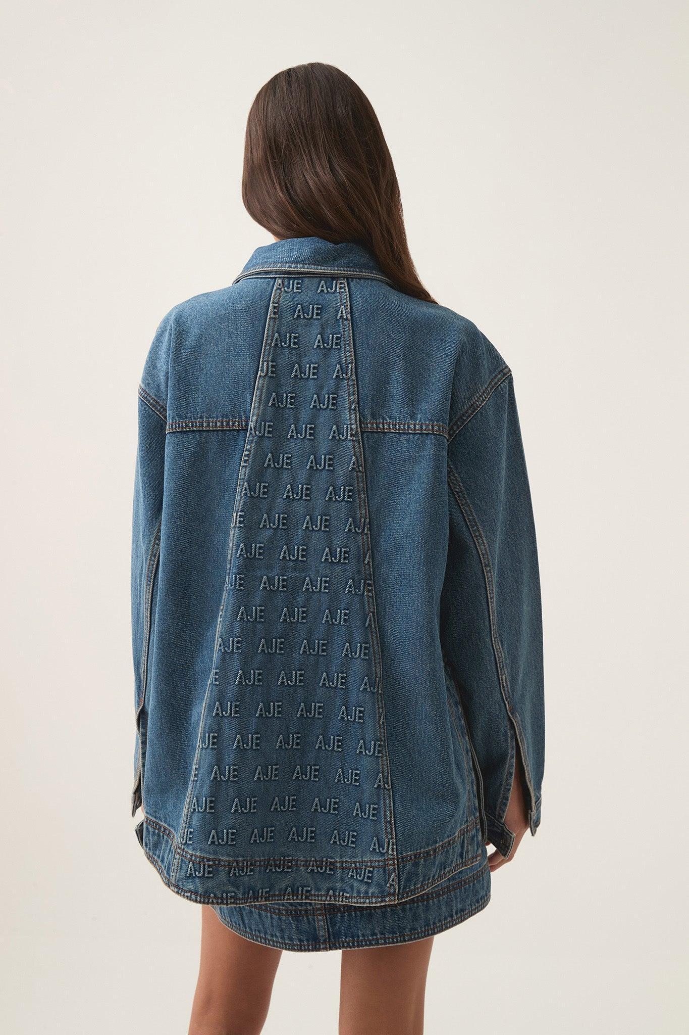 Nika Logo Denim Shacket Product Image