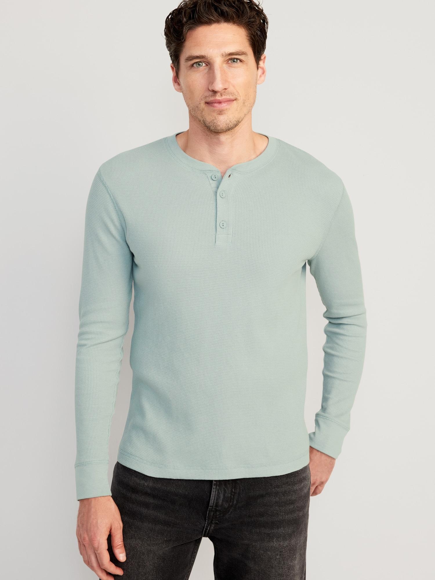 Waffle-Knit Henley T-Shirt Product Image