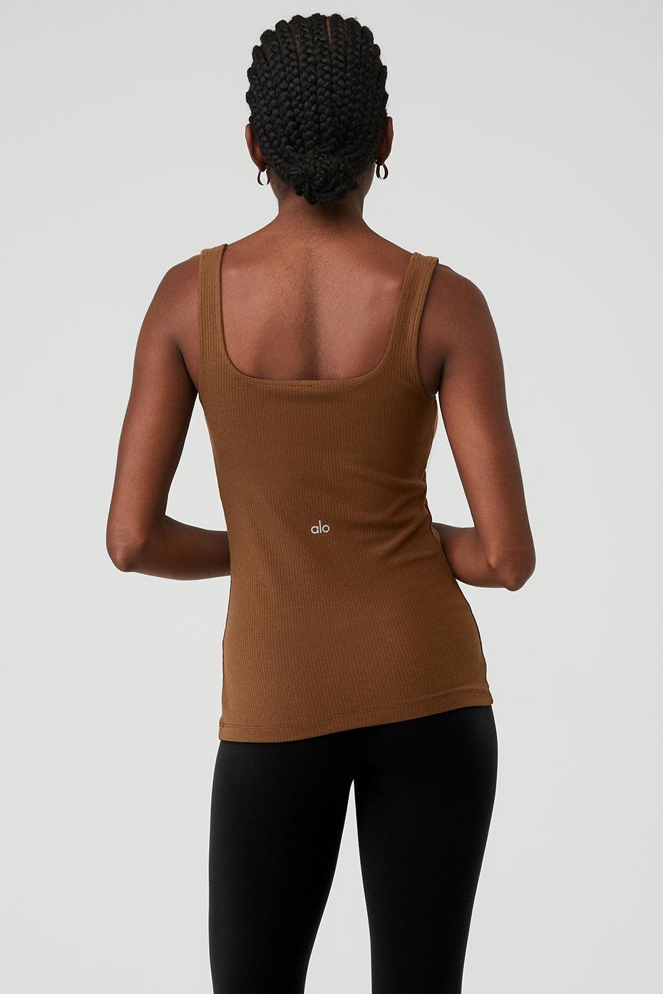 Ribbed Minimalist Tank - Cinnamon Brown Female Product Image