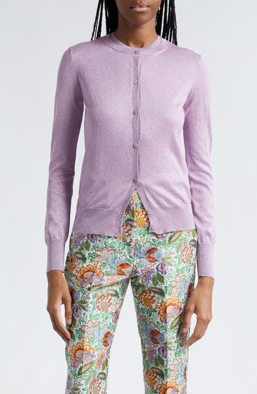 Etro Metallic Silk Blend Cardigan Product Image