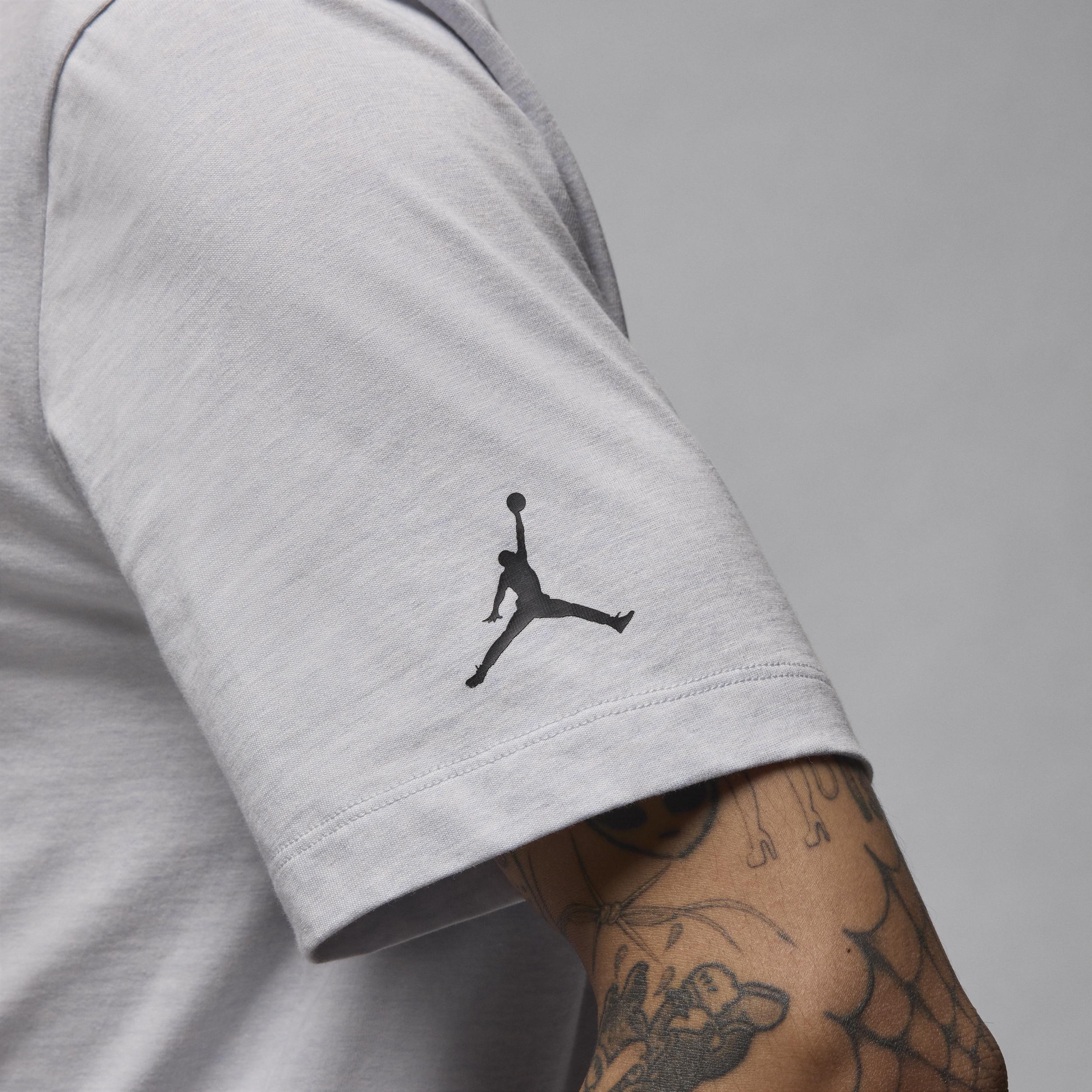 Jordan Mens Jordan Flight MVP Short Sleeve Crew - Mens Grey/Black Product Image