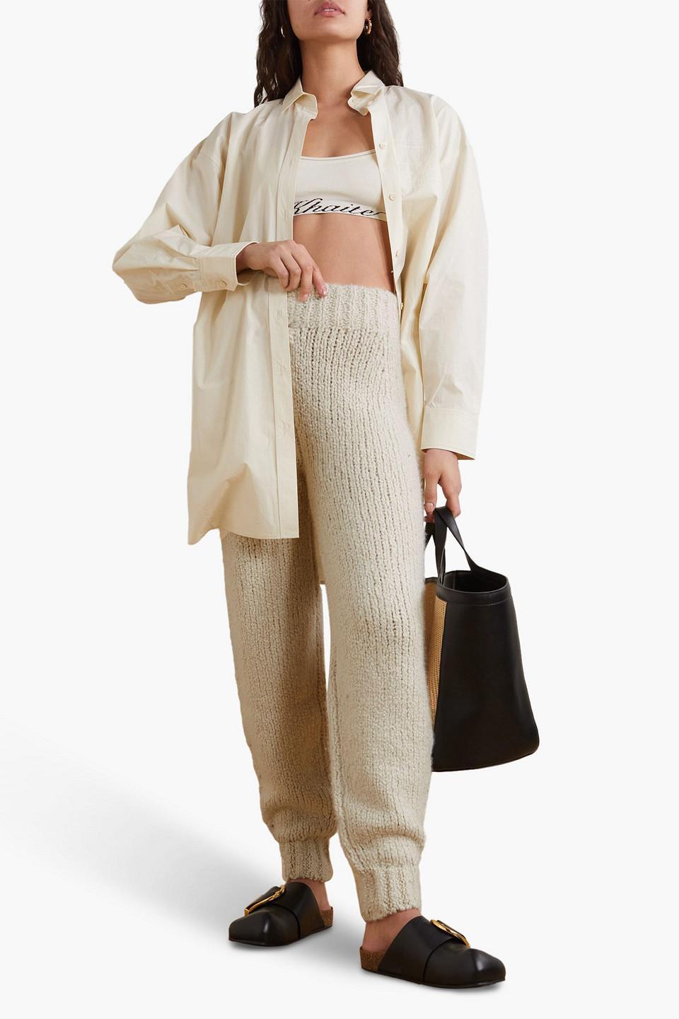 Josephine Cashmere Track Pants In Ivory Product Image