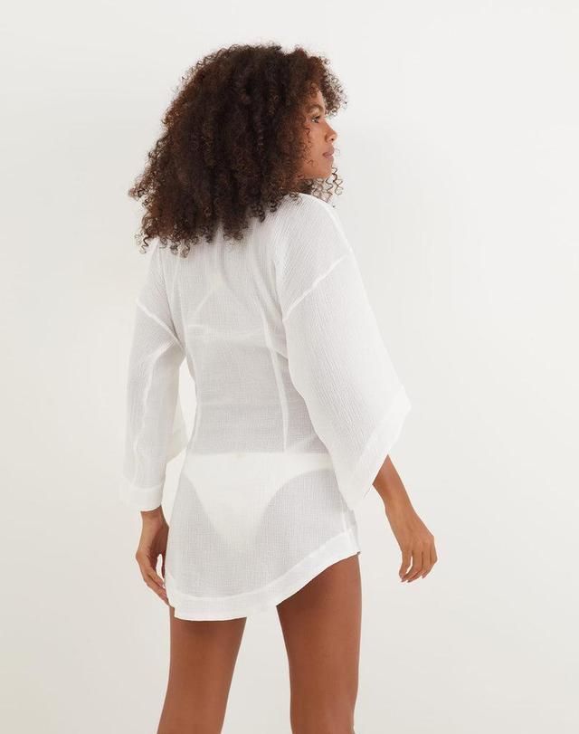 Yanka Short Kimono Cover Up - Off White Product Image