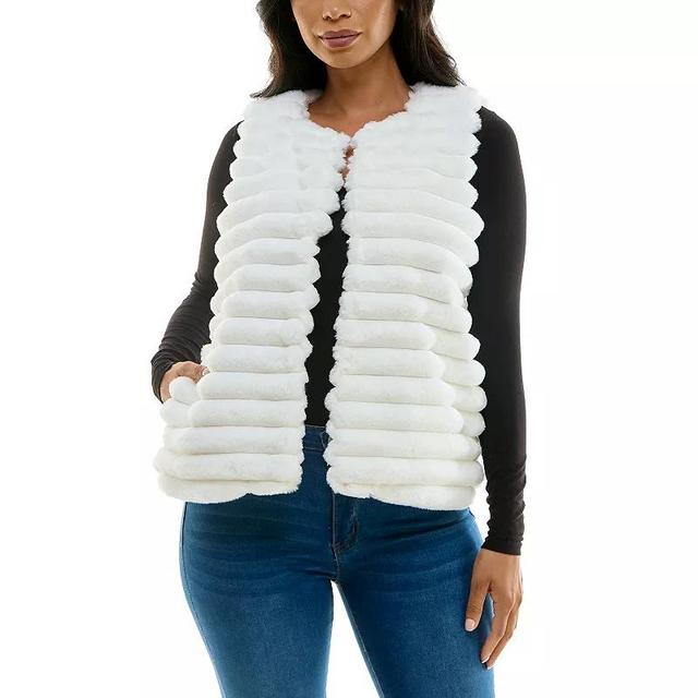 Womens Nina Leonard Horizontal Faux Fur Vest Product Image