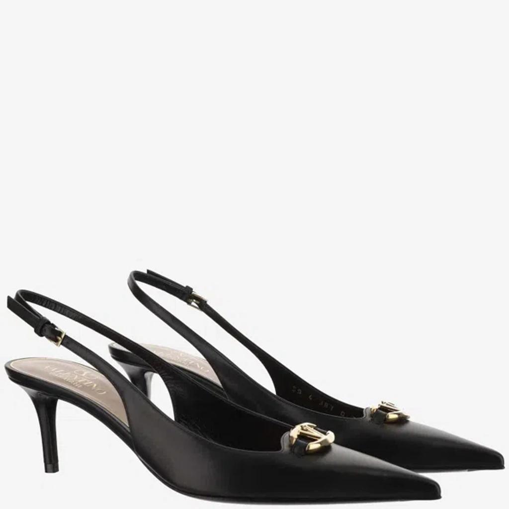 VALENTINO GARAVANI Vlogo The Bold Edition Slingback Décolleté In 60mm Calf Leather In Black Product Image