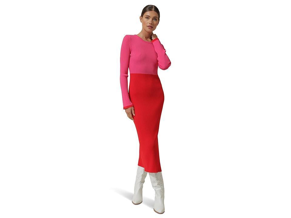 line and dot Frankie Dress Red) Women's Clothing Product Image