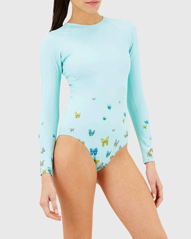 Vilebrequin Women Long Sleeves One-piece Rashguard Butterflies - Rashguard - Lexy - Blue - Size L - Vilebrequin Product Image