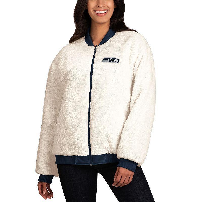 Womens G-III 4Her by Carl Banks Oatmeal/College Navy Seattle Seahawks Switchback Reversible Full-Zip Jacket Product Image