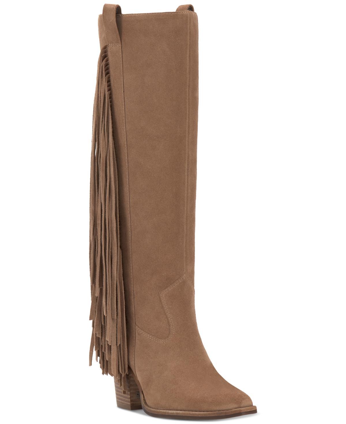 Vince Camuto Womens Pelia Extra Wide-Calf Fringe Knee-High Cowboy Boots Boots Product Image